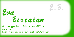 eva birtalan business card